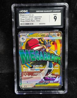 CGC 9 Mega Lucario ex 228/193 Mega Dream ex Japanese Pokemon Holo Mint+