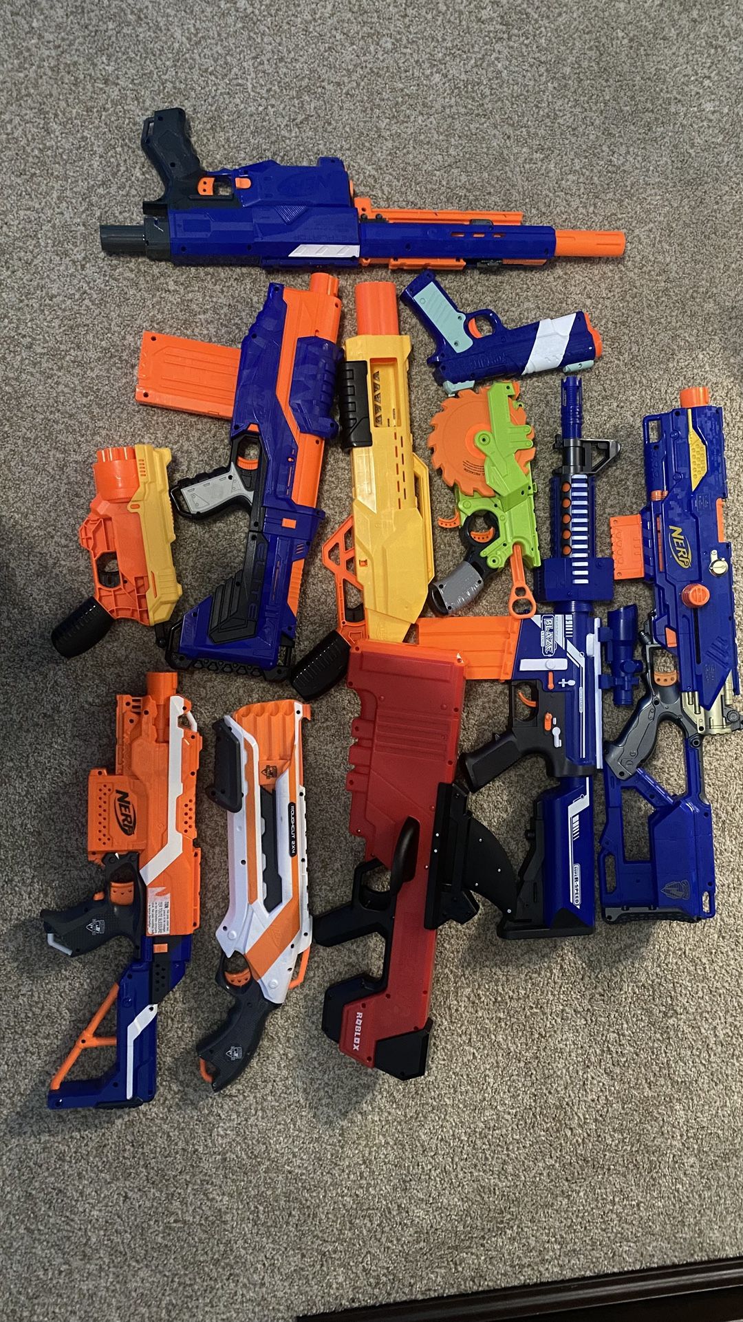 collection of nerf guns