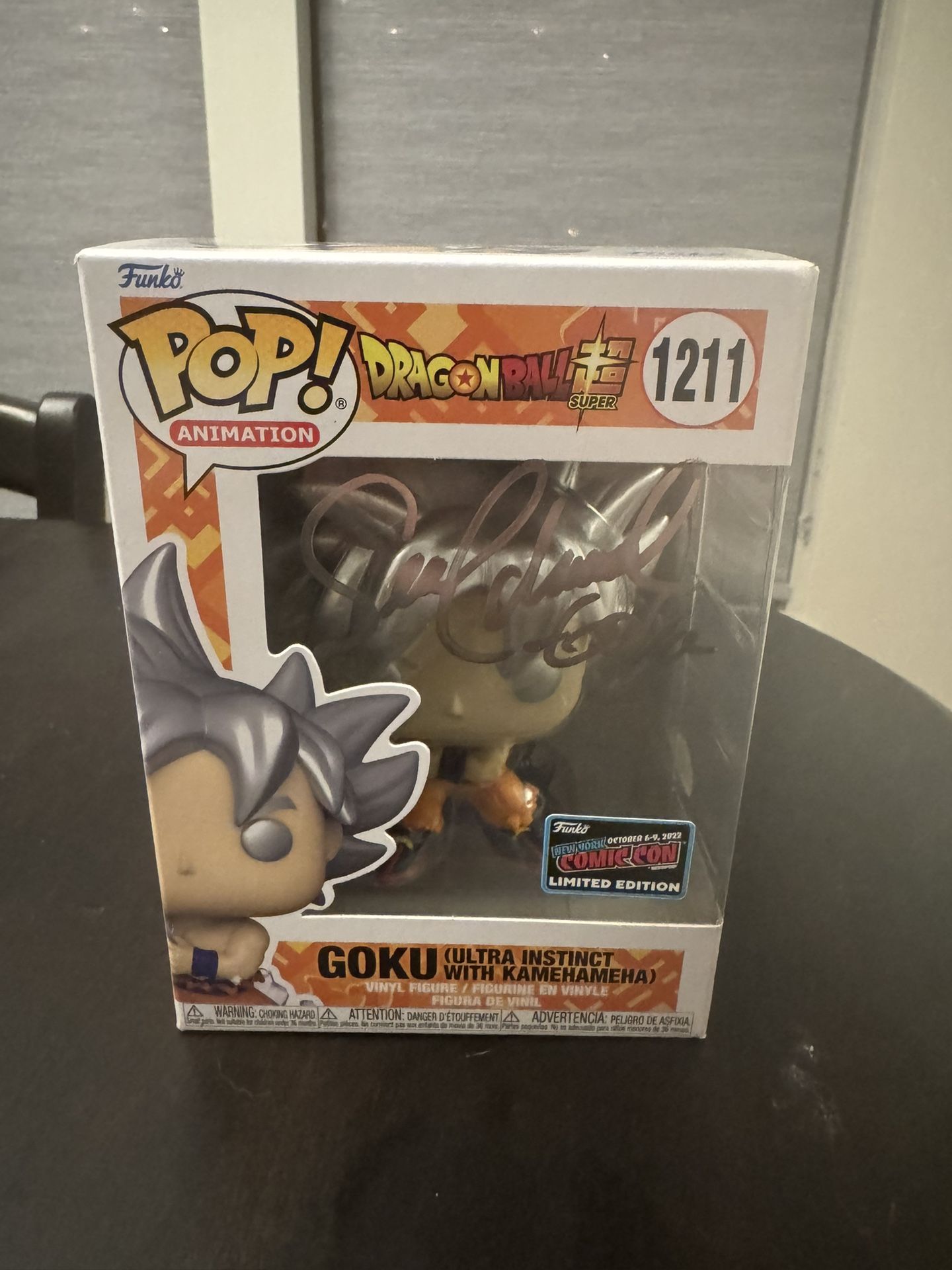 Funko Pop- Goku (Ultra Instinct With Kamehameha) NYCC 2022 Exclusive- Signed By Goku Voice Actor Sean Schemmel. JSA Certified
