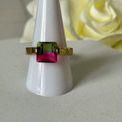 Stainless Steel Ombre Ring, Size 9