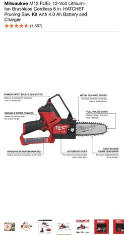 Milwaukee M12 Fuel 2527-21 6 in. 12 V Battery Pruning Saw Kit (Battery & Charger)