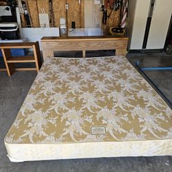 Free Queen Bed Frame, Headboard and Box Spring. Free Oak Hutch. Free Queen Bed Metal Frame. Free Fluidity Exercise Barre. Free Futon Mattress.  