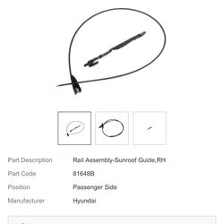 New Hyundai Sunroof Guide Right for Azera Sonata Santa Fe 81648-1F000 2005-2012