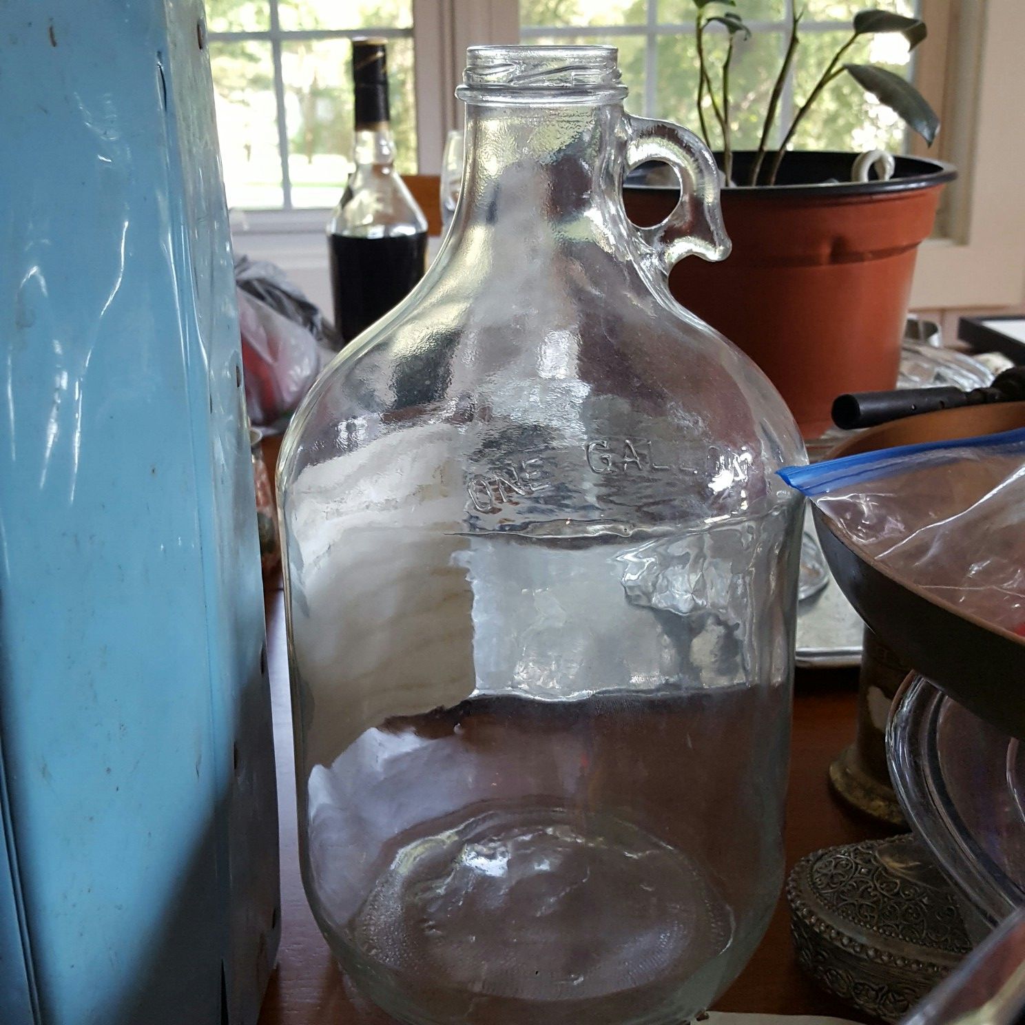 Vintage carboy glass container for brewing/collecting