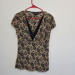 Womens V-neck Short Sleeve Blouse - Size 10p