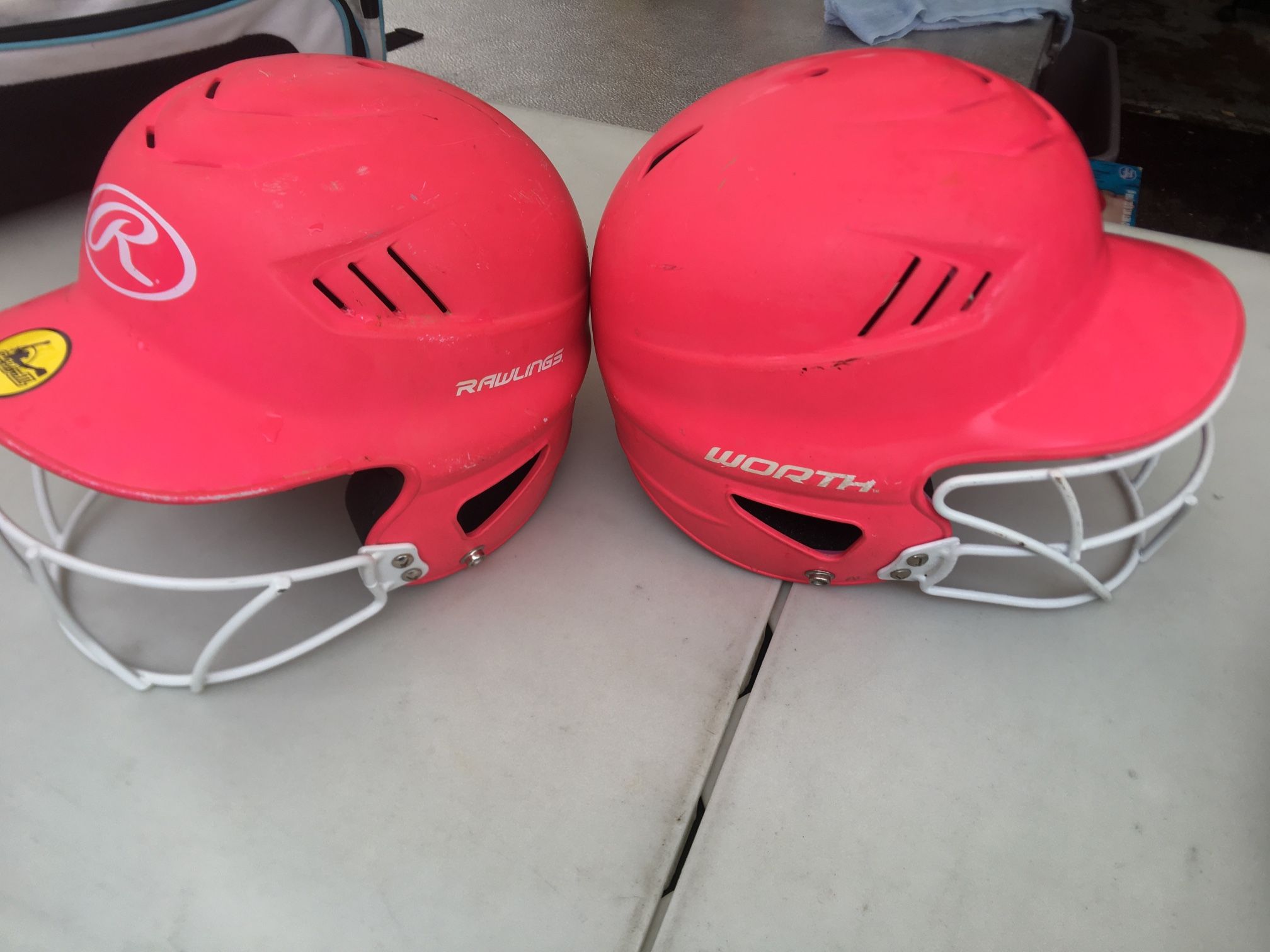 Girl’s Softball Worth & Rawlings Helmets