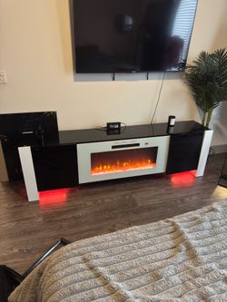electric fireplace TV stand / media console