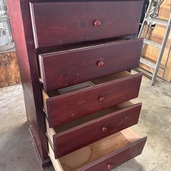 five drawer tall dresser