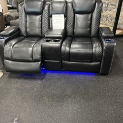 Power Reclining Sofa And Power Reclining Love Seat On