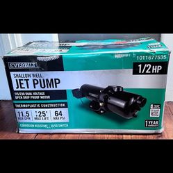 Everbilt 1/2 HP Plastic Shallow Well Jet Pump, Model HDSWJ5P