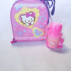 NEW Hello Kitty lunch bag pink w/ bottle Christmas gift Pink