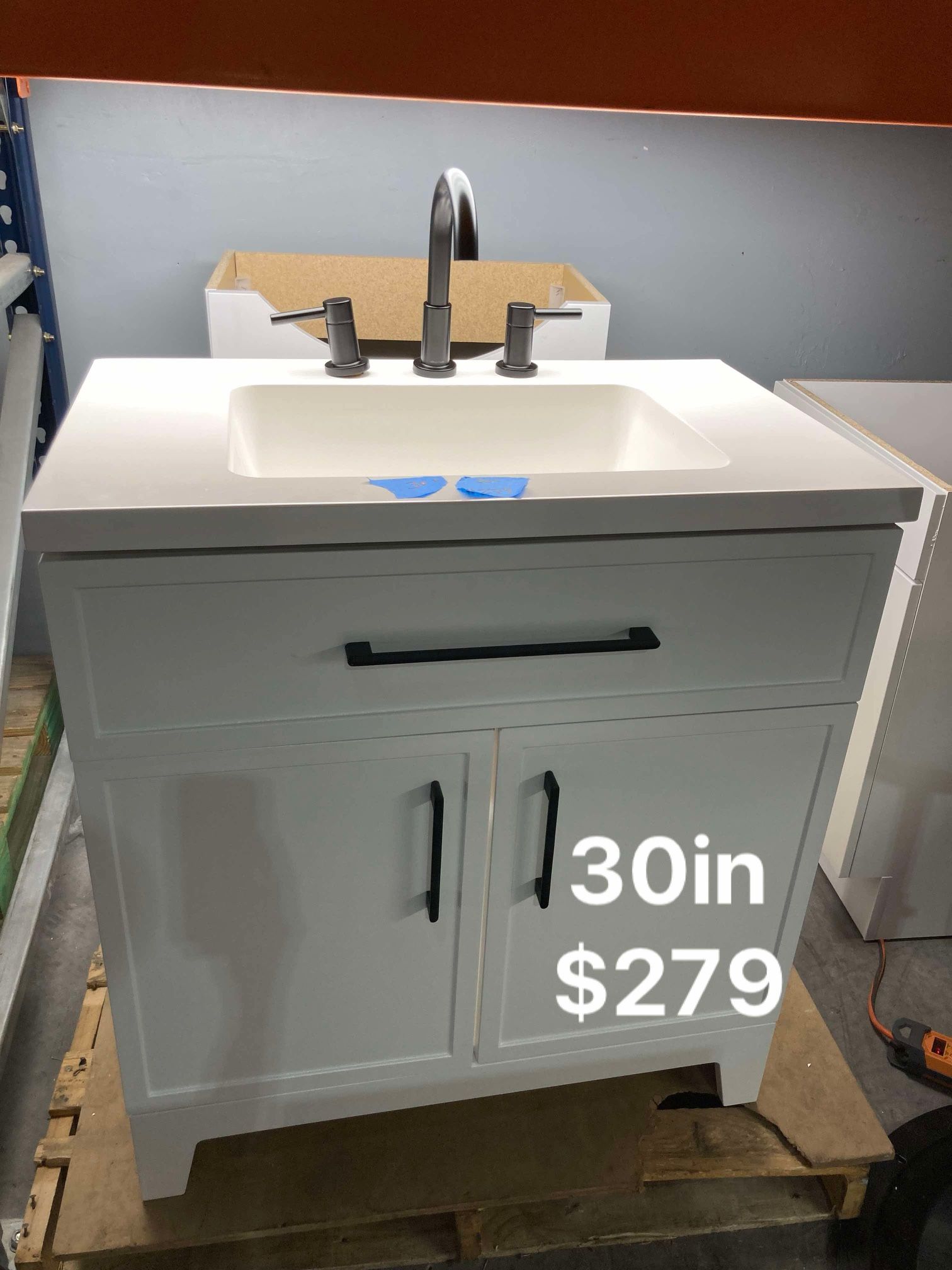 30in Bathroom Vanity With Top And Faucet