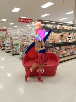 Superwoman Superchild and superdog costumes