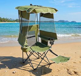 Folding Canopy Camping Chair with removable Footrest