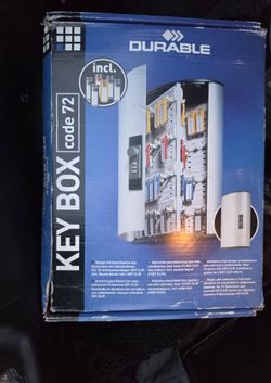 a Durable Key Box Code 72 aluminium key cabinet with a combination lock.