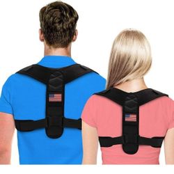 MEDIORTHON Posture Corrector Men and Women - Black Adjustable Upper Back Brace for Posture - Shoulder Back Support Belt for Neck and Shoulder Pain Rel