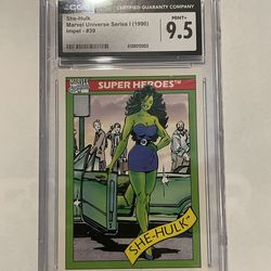 1990 Marvel Universe She Hulk Rookie Card CGC Graded Mint 9.5