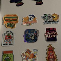Dutch Bros Stickers & Straw