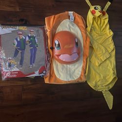 Pokeman costume Family 3 Pack including Pikachu, Charmander, and Ash