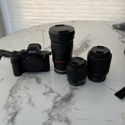 Sony A7rii And 3 Lens Combo (Sony FE 1.8 50mm, Sony FE 3.5 - 5.6 28-70mm, Rokinon 35mm Manual) 