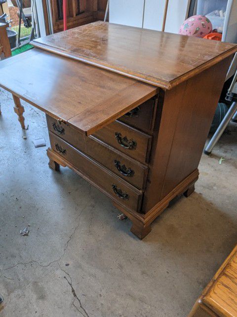 Nice, Antique Cabinet With Slide Out Table
