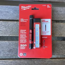 Milwaukee ROVER 300 Lumens LED Magnetic Flood Light and 100 Lumens Aluminum Penlight Kit. Brand NEW.