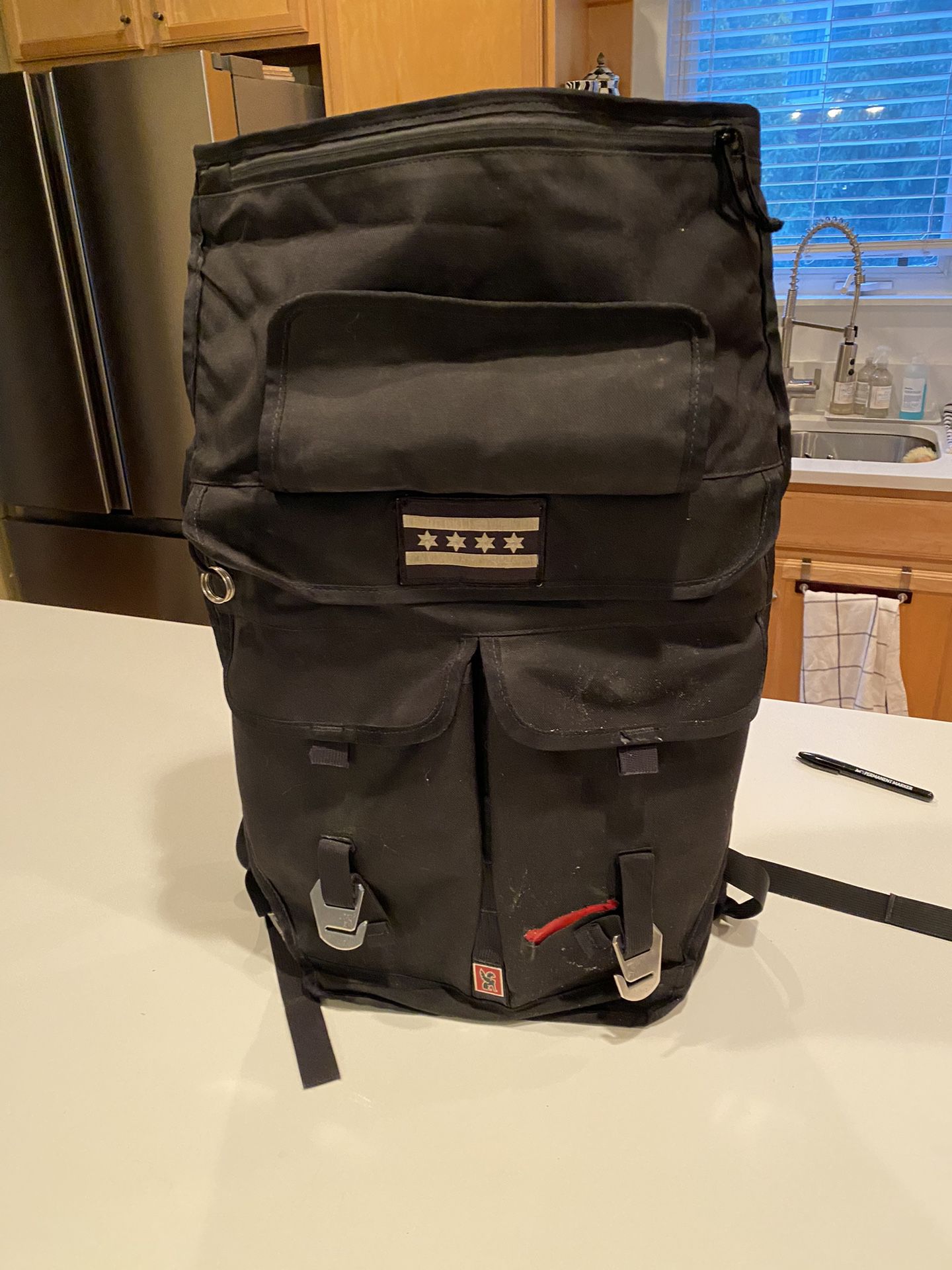 Chrome Black Roll-Top Backpack Large