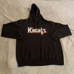 Knights Hoodie Men Large Black Sweatshirt Pullover Sweater Streetwear Workout