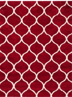 Safavieh Hudson Shag 6x9 Red/Ivory Area Rug – Great Condition
