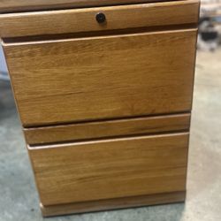 Oak 2 Drawer File Cabinet