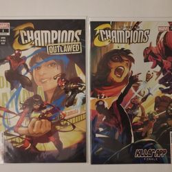 Marvel COMICS CHAMPIONS # 1 AND 20 COMIC BOOKS LOT OF 2 BAGGED AND BOARDED