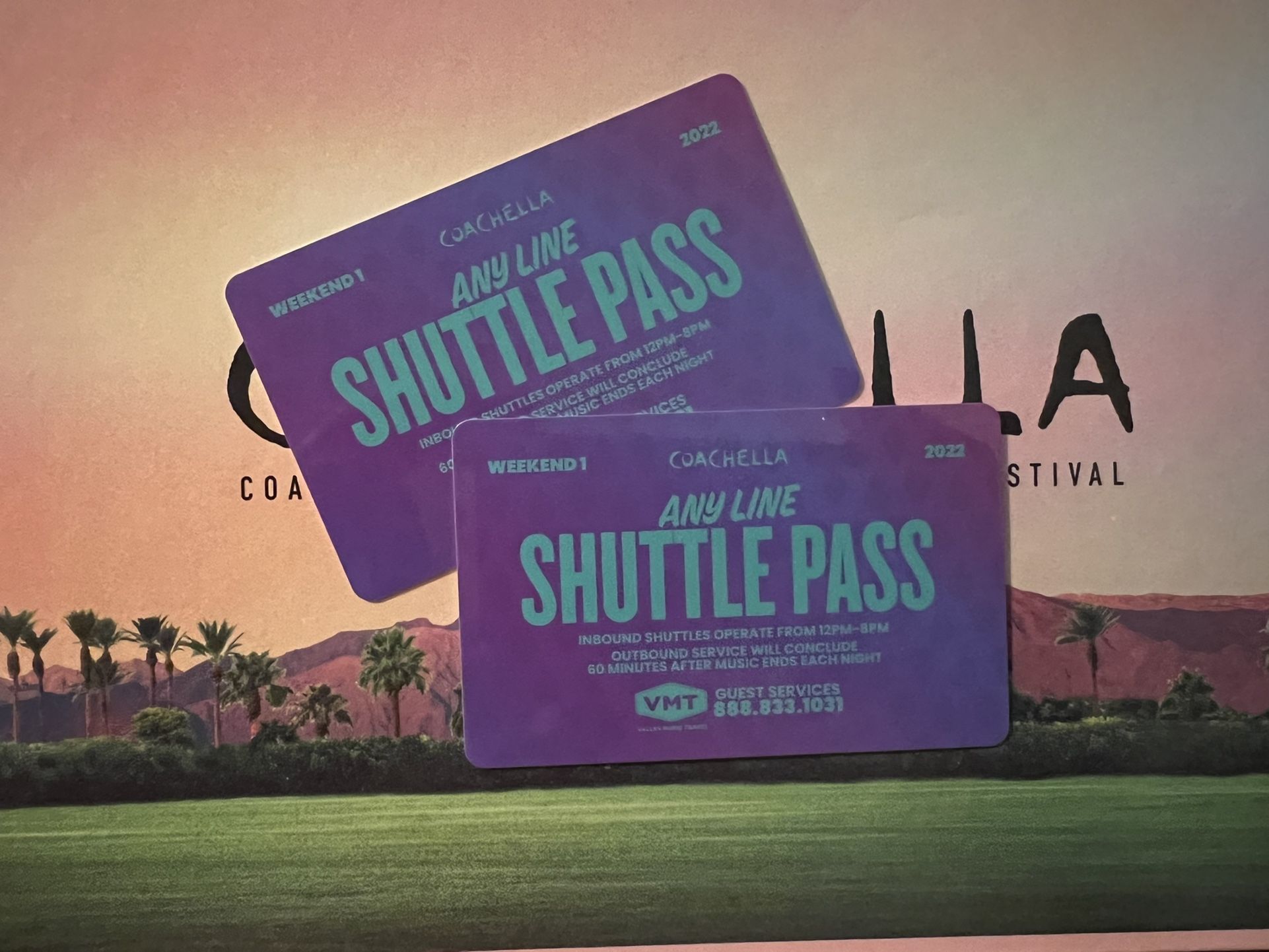 2 Coachella Shuttle Passes (2022) WKND 1 ($80 Per Pass Or