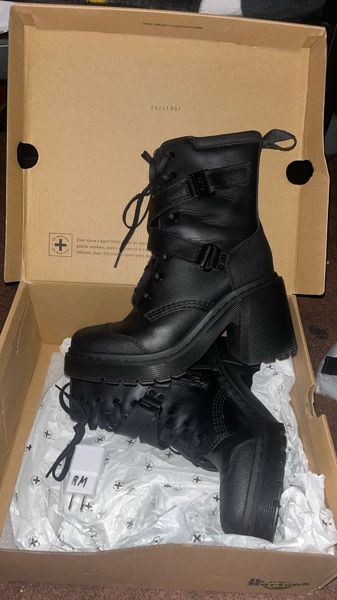 Women's Black Chesney Tech Strap Eight Eye Heeled Boots 