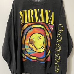 Nirvana Smile Overdyed Crew Neck Sweatshirt