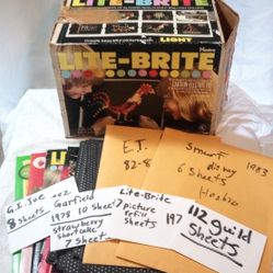 Hasbro's 1973 Lite-Brite Original Box With Tons Of Paper Refill Sheets