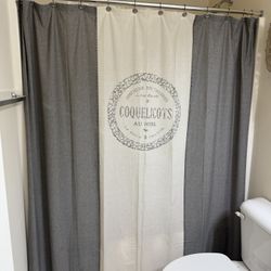Grey And White Shower Curtain