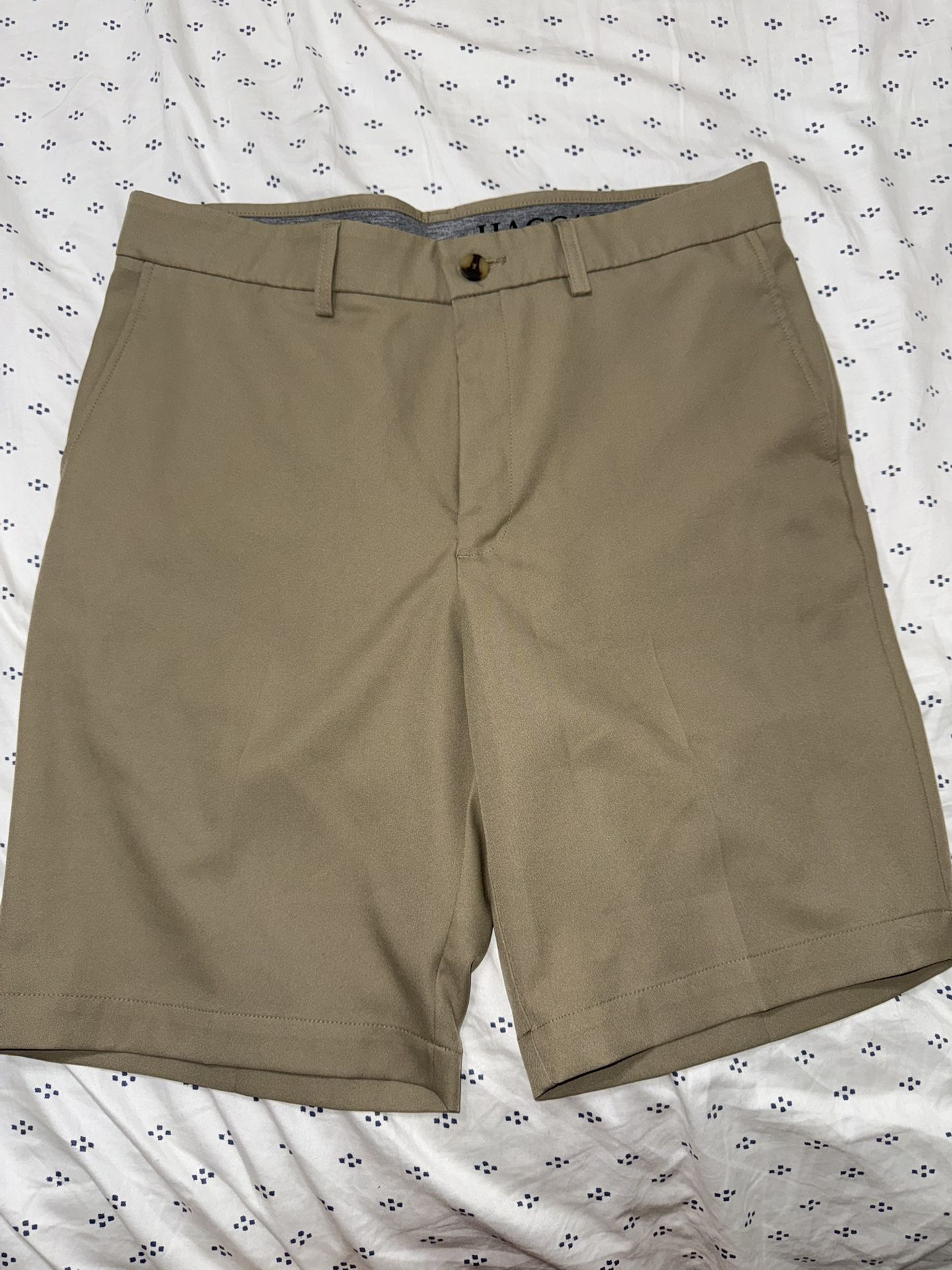 Haggar Tan Flat Front Shorts with Classic Style