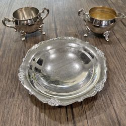 3 piece sugar, cream, candy dish