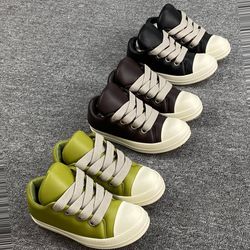 Rick Owens Leather Low Sneakers 5