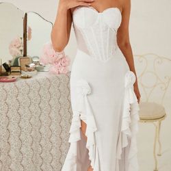 White Sexy Dress With Slits