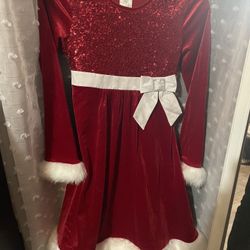 Sparkly Red Christmas Dress Girls Size 14