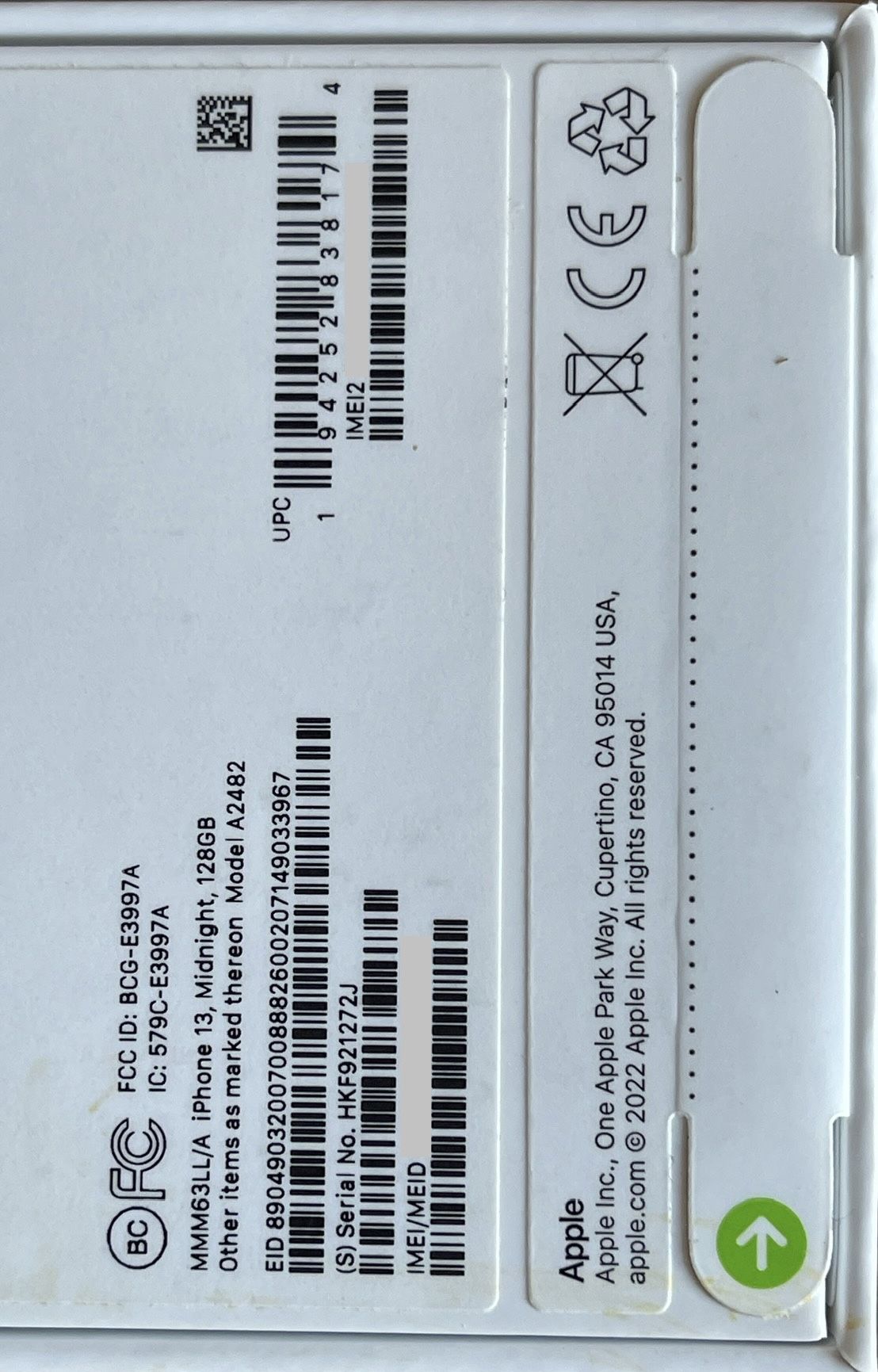 iPhone13 128GB ミッドナイト イヤフォン IMEI ⭕️ Brand New Sealed iPhone 13 128GB Midnight – Metro (locked, 6