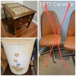 Mid Century Modern MCM Mosaic Tile Sofa End Table Nightstand With Drawer From Italy 
