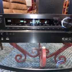 The Onkyo TX-NR609 is a 7.2 channel AV receiver+ 5 speakers 1 subwoofe