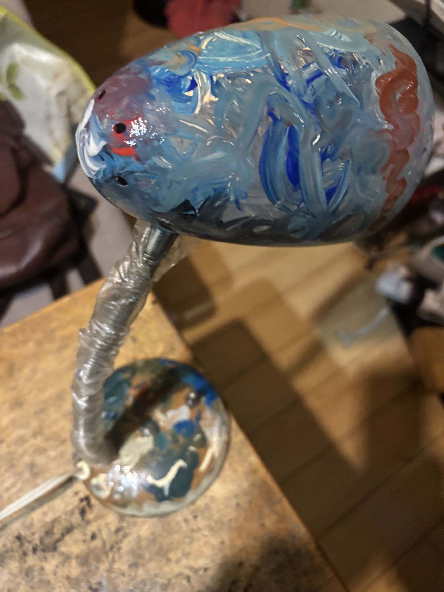 Antique Desk Lamp Hand Painted By New Artists