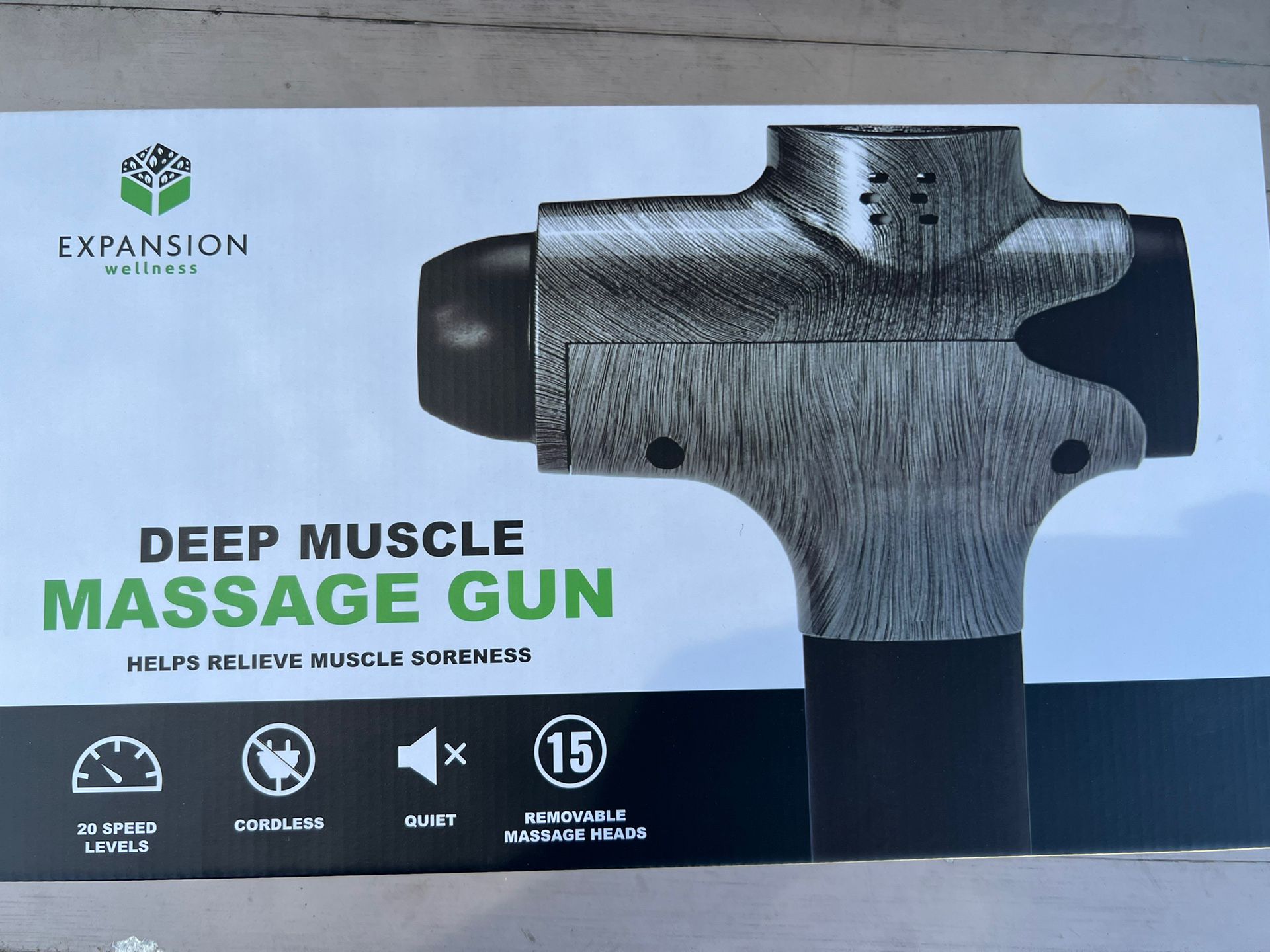 Expansion Wellness Deep Muscle Massage Gun 15 Attachments- New