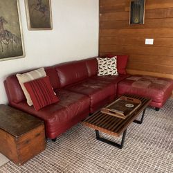 Red Leather Sectional Sofa