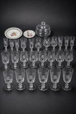 Fostoria complete 45 piece crystal glass set