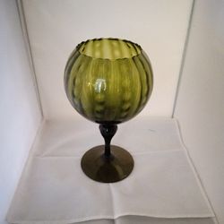 Vintage Empoli Glass Olive Green