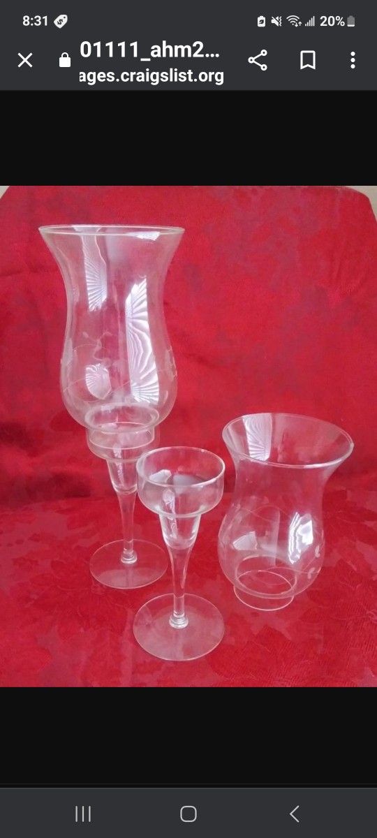 Princess House Hurricane Lamp And Globe (2 Sets)